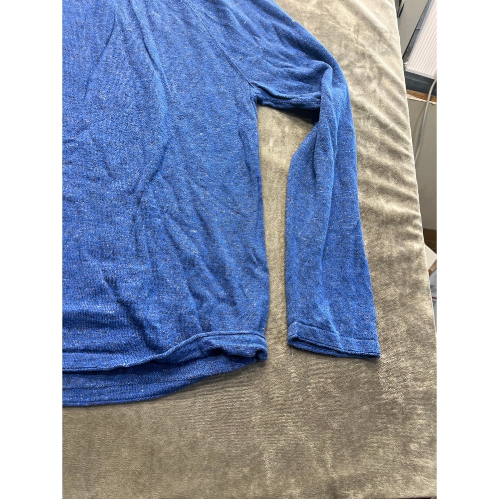 Banana Republic Mens XXL Blue Marl Knit Raglan Long Sleeve Crew Neck Sweater - Picture 2 of 5
